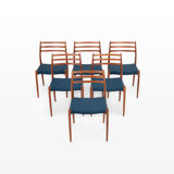 Dining Chairs Model 78 by Niels O. Møller for J.L. Møllers, 1960s, Set of 6