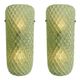 Set of Two Mid-Century Modern Green "Graniglia" Rombus Murano Glass Wall Sc
