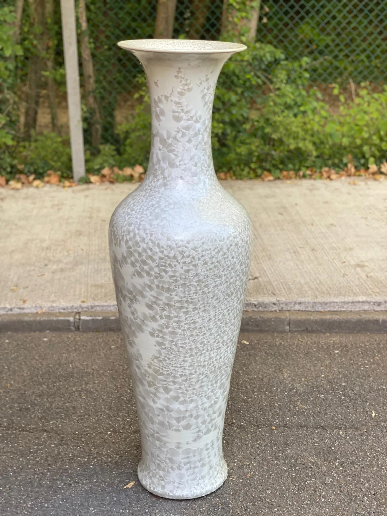 Large floor vase Amphora 137 cm ceramic with pearlescent crystallised glaze.