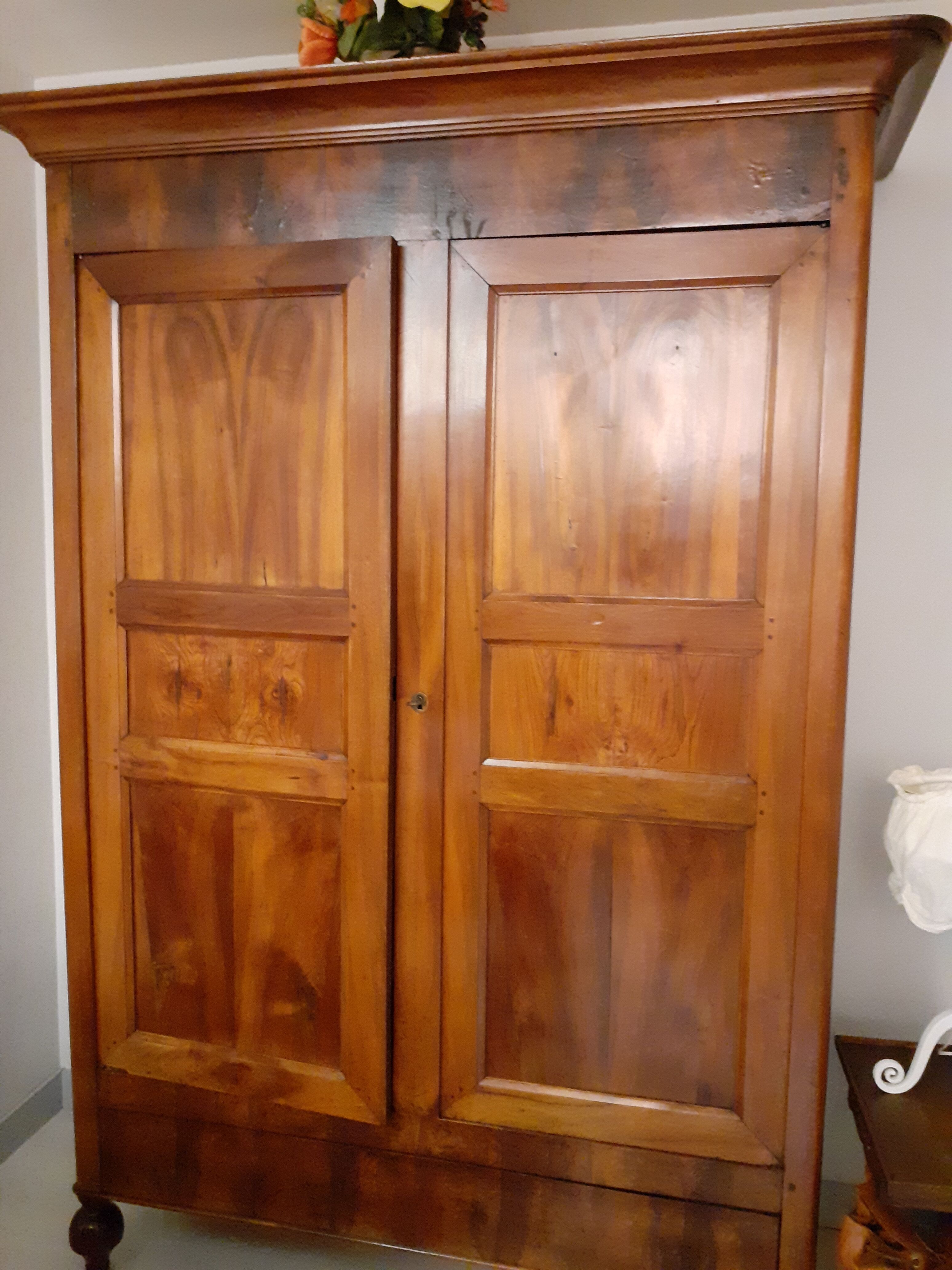 Old cabinet pegged with many drawers