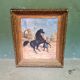 Peinture orientale d’un cheval avec une personne par Alexis de Reus 1908