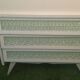 Commode secretaire en bois et rotin