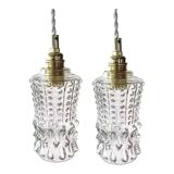 Vintage chiseled glass portable lamps