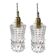 Vintage chiseled glass portable lamps