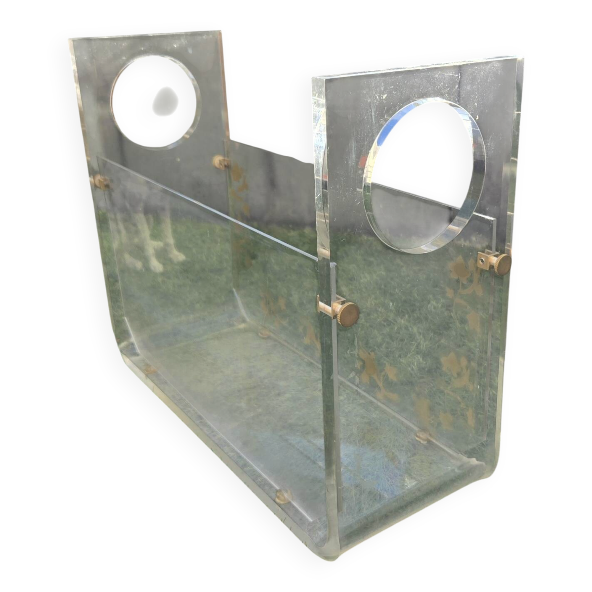 Michel Dumas vintage plexiglass magazine rack