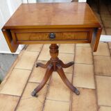 English style wooden side table with flaps