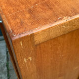 Antique oak tambour door filing cabinet, H120
