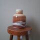 Contemporary design ceramic vase handcrafted minimalist shape brown tones