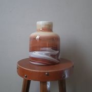 Vase en céramique design contemporain fabrication artisanale forme minimaliste  tons bruns