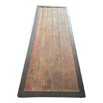 Solid oak and cast iron coffee table