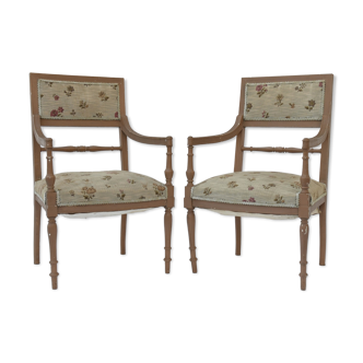 Pair of 1900-era convertible armchairs