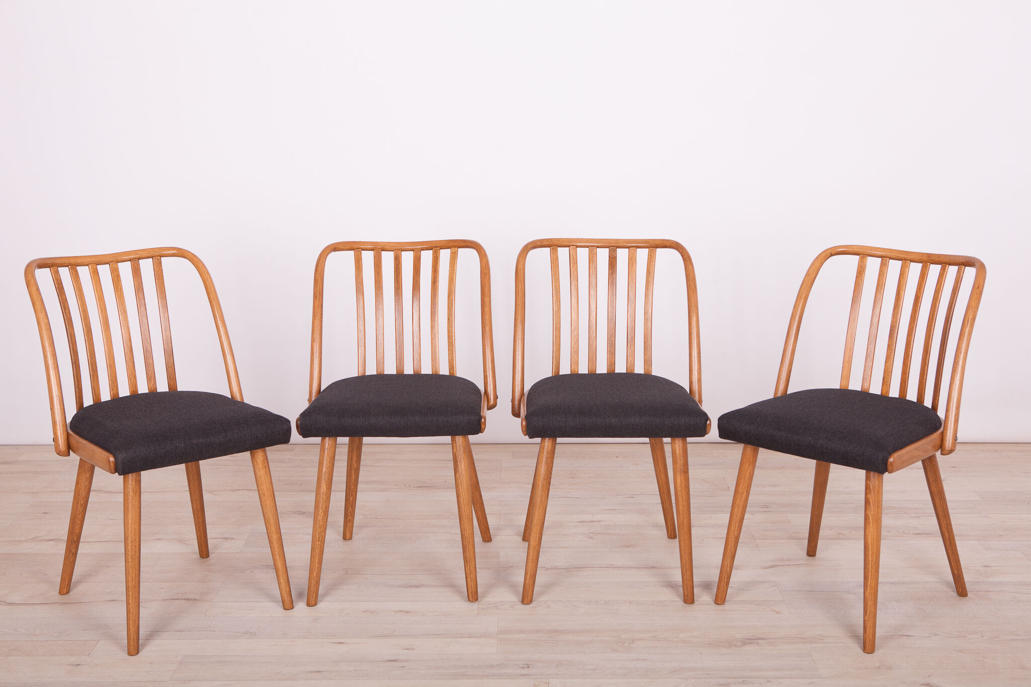 Black Dining Chairs by Antonin Suman for Ton, 1960s, Set of 4