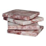 Madeji – Pink Square Natural Marble Coasters- set of 4