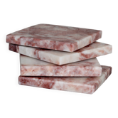 Madeji – Square coasters in natural pink marble – set of 4
