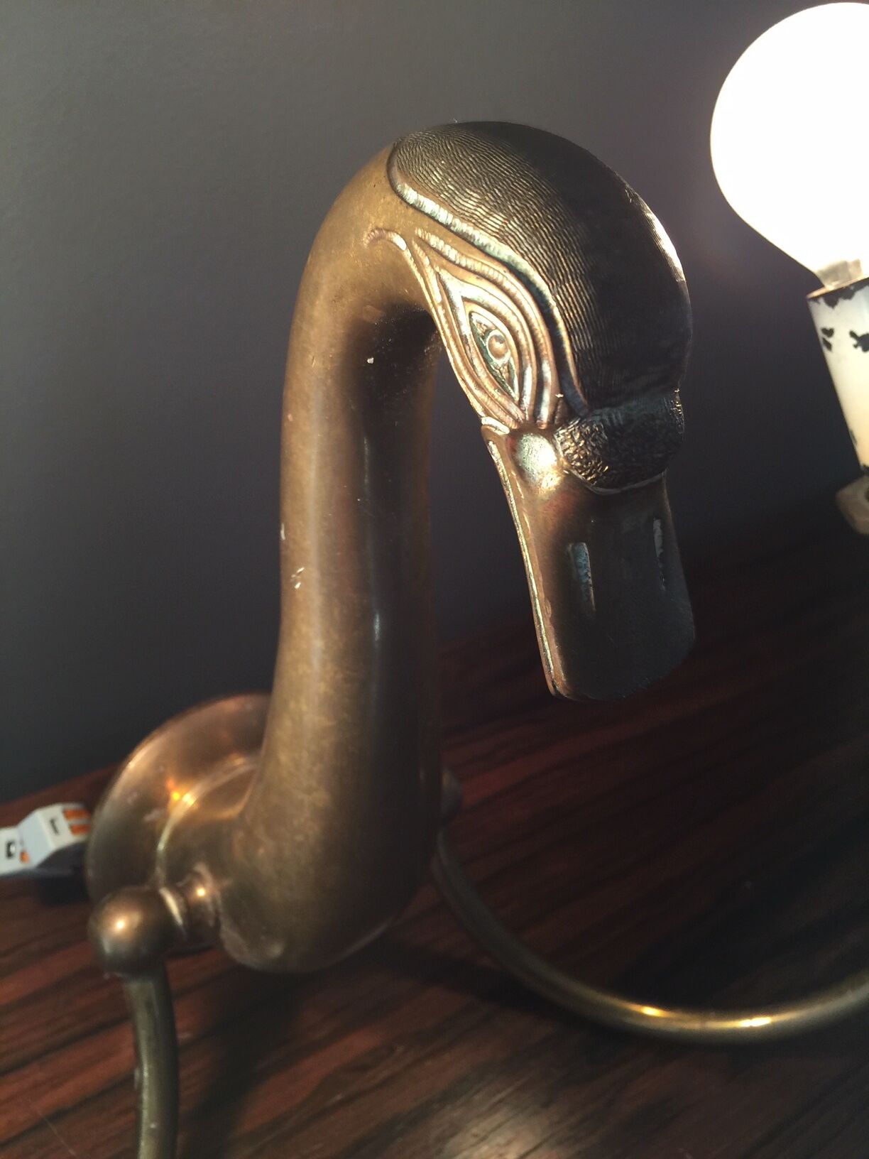 Pair d swans solid brass wall light