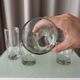 Set of 4 Vintage Sculptural Drinking Glasses | Thick Glass Tumblers & Highb
