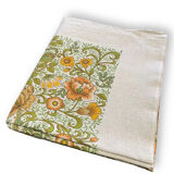 Rectangular tablecloth with vintage orange flowers