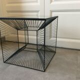 Cubic steel wire console table