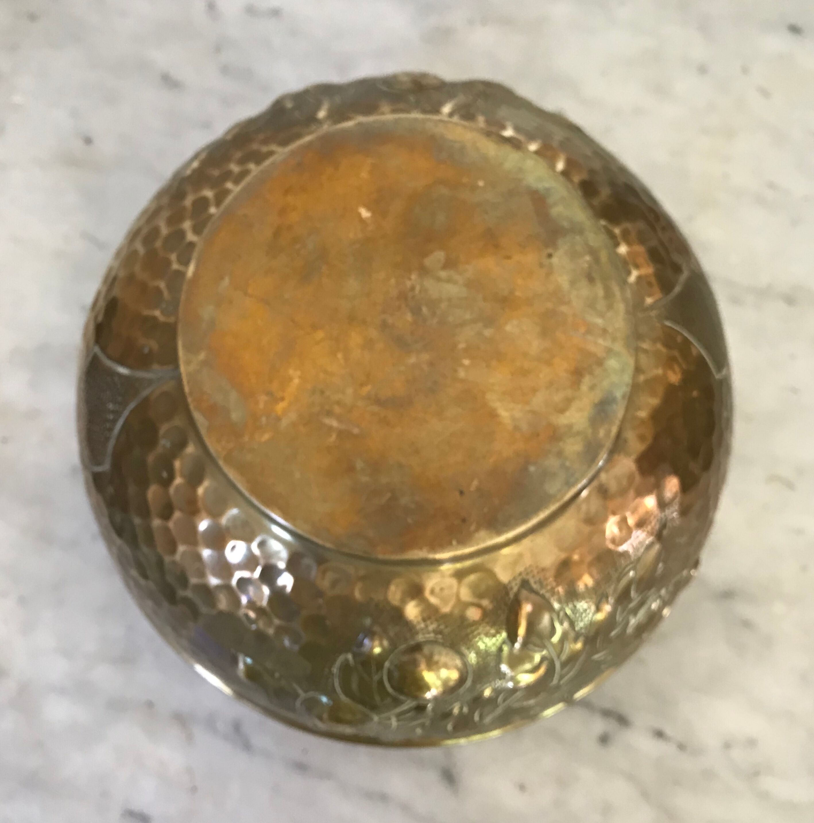 Vintage brass pot cover