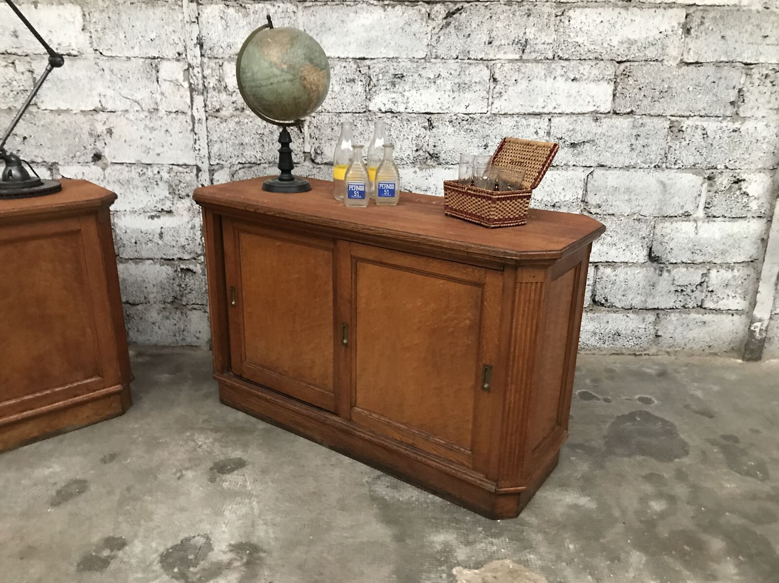 Old comtpoirs early twentieth double sided delicatessen coffee bar