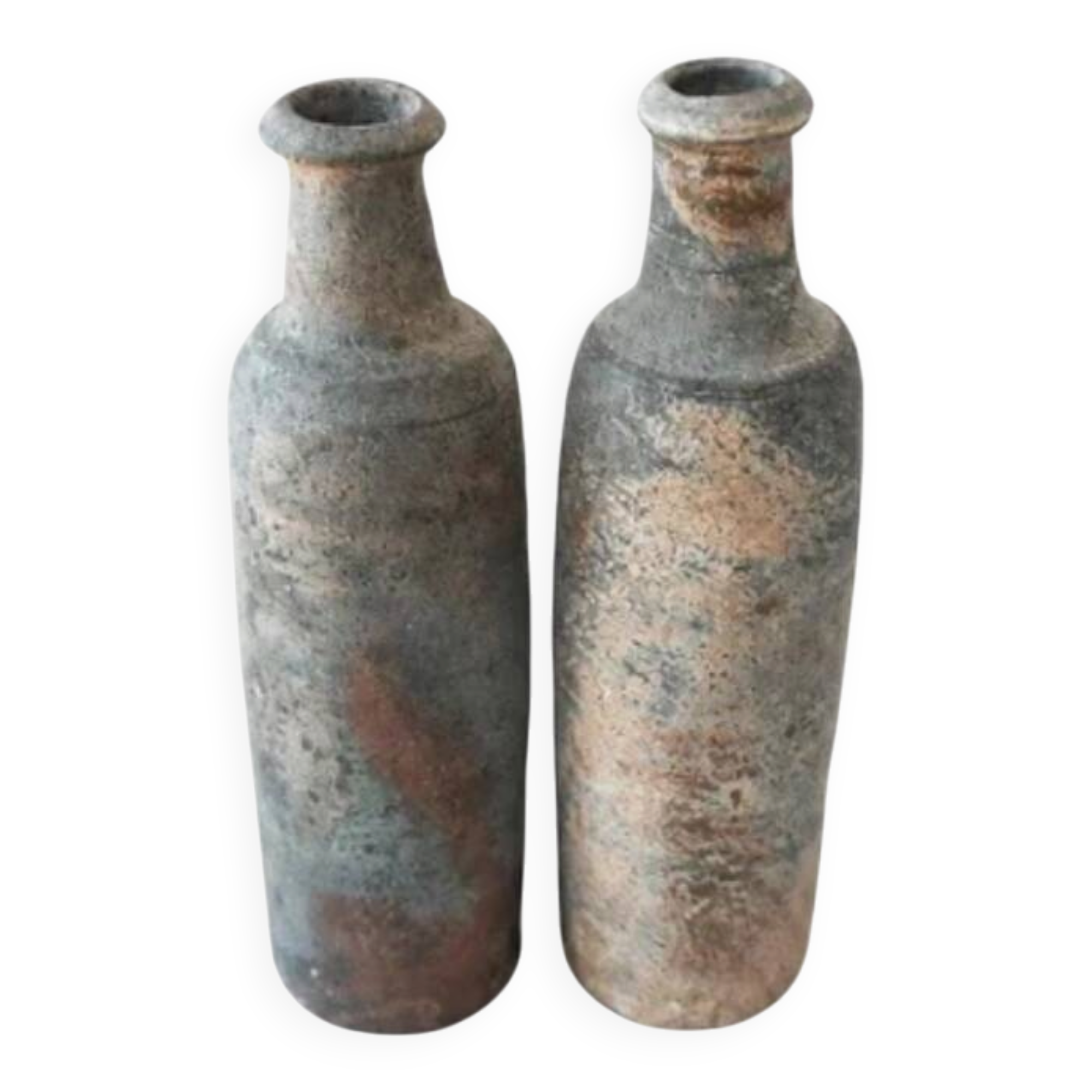 Pair of antique stoneware bottles from Normandy – Ger