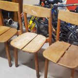 Set of 4 vintage Gautier Delaye style chairs