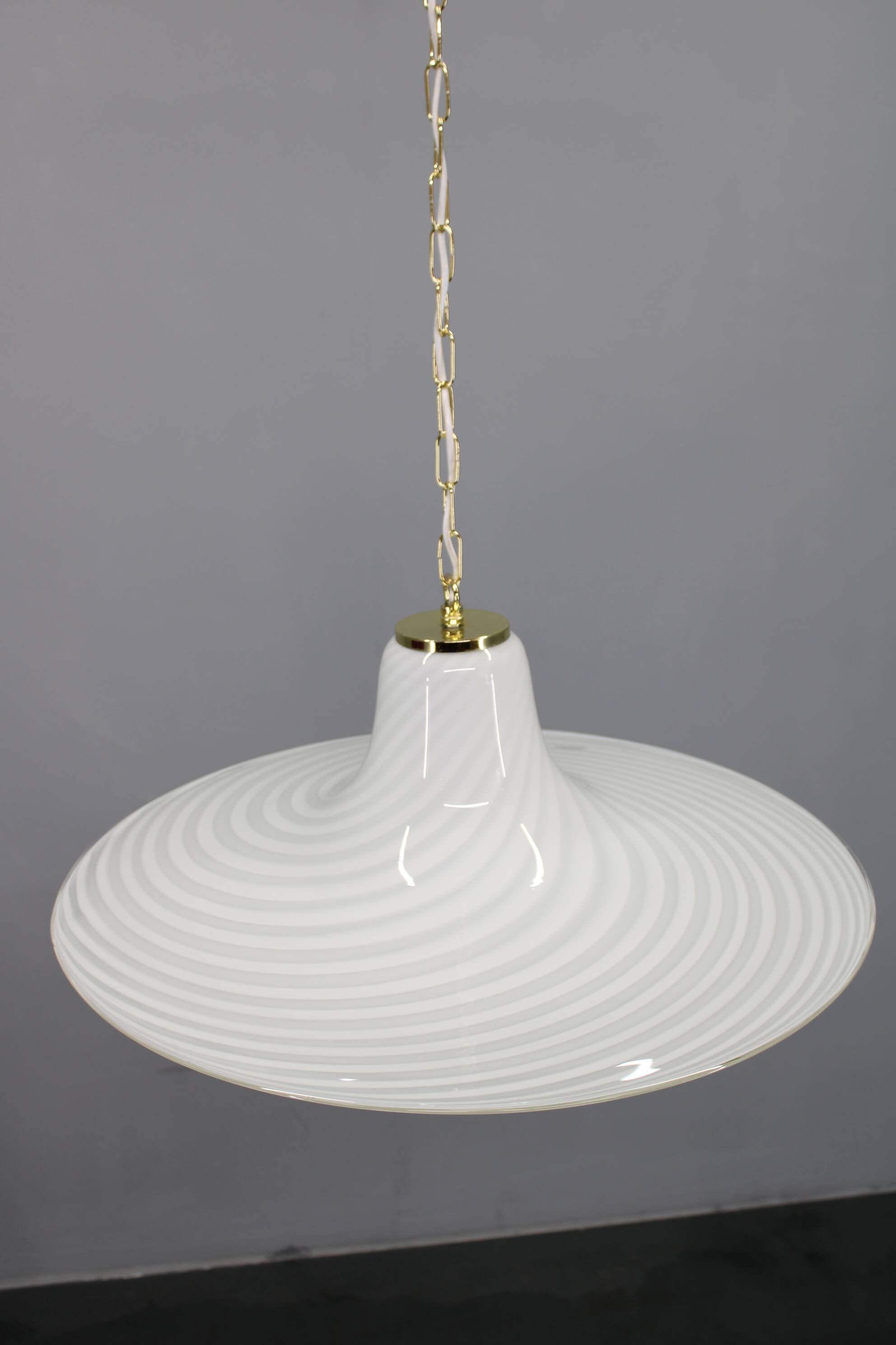 1970s Glass Pendant light By Venice Glass, Italy