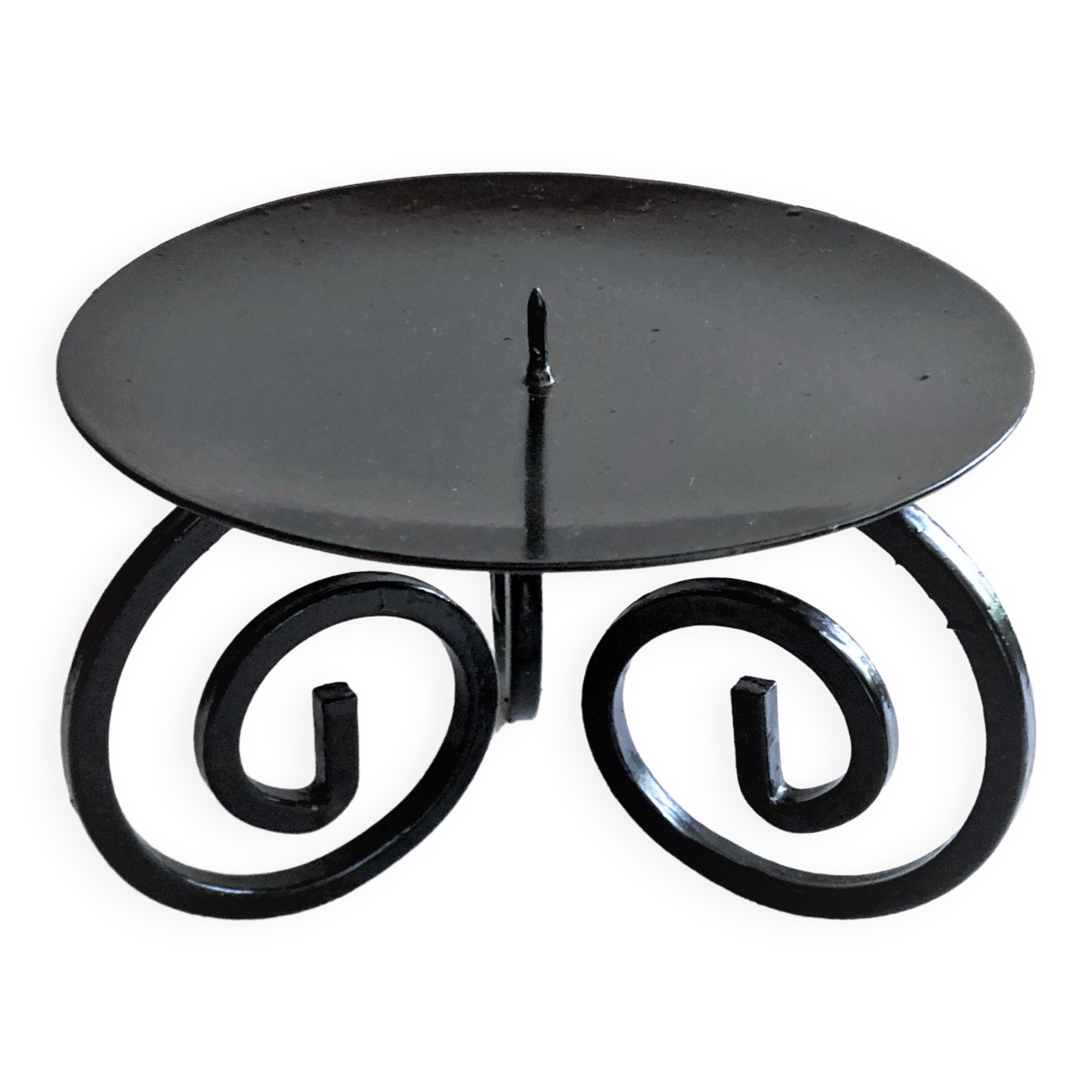 Black wrought iron picnic candle holder