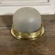 Old ceiling lamp in brass and satin glass