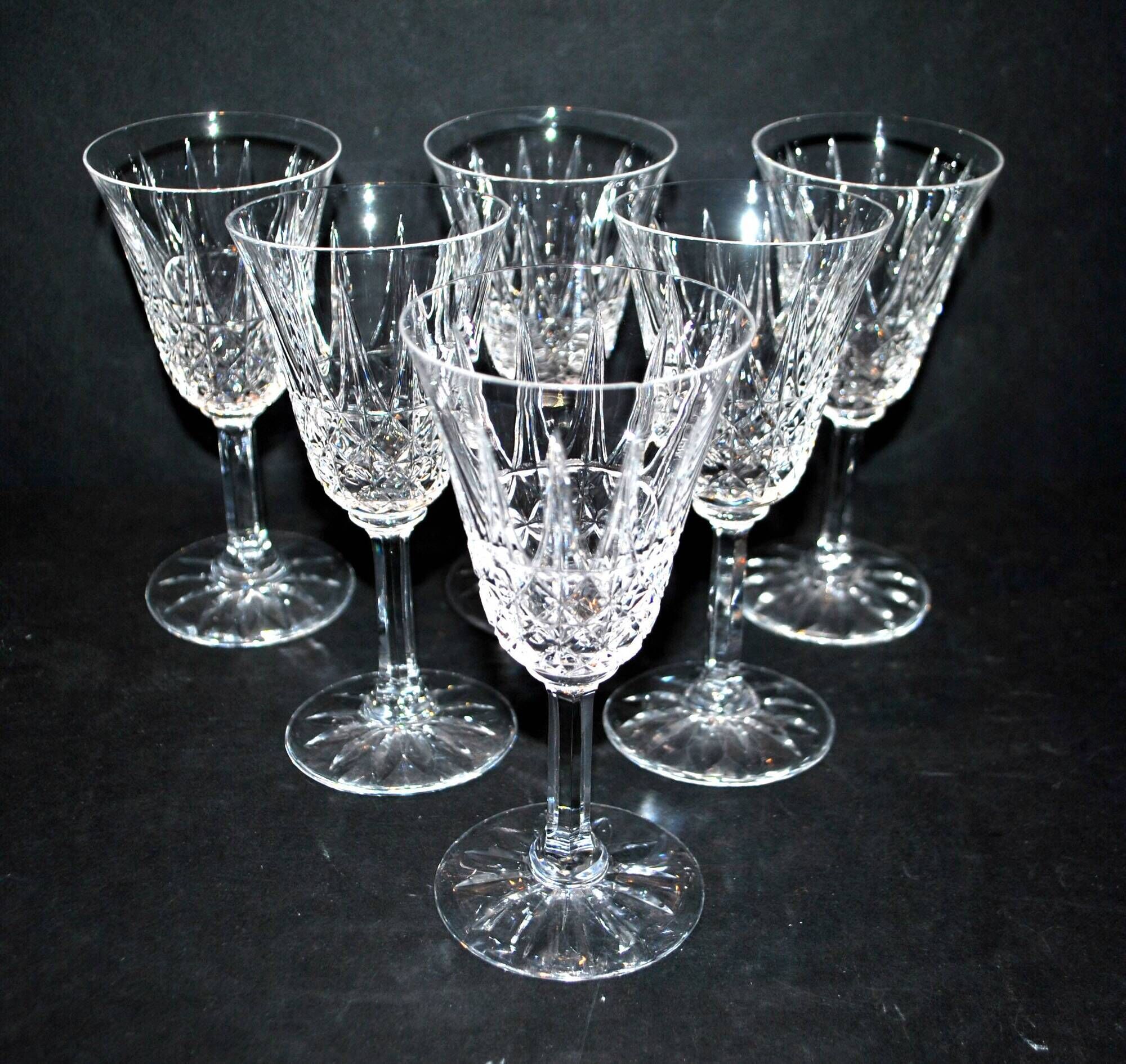 Set of 6 tarn white wine glasses 13.8 cm in diamond cut crystal from saint-louis
