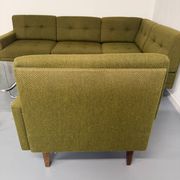 Vintage modular Scandinavian design green fabric corner sofa 1960s