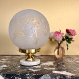 Art nouveau globe lamp signed Deveau