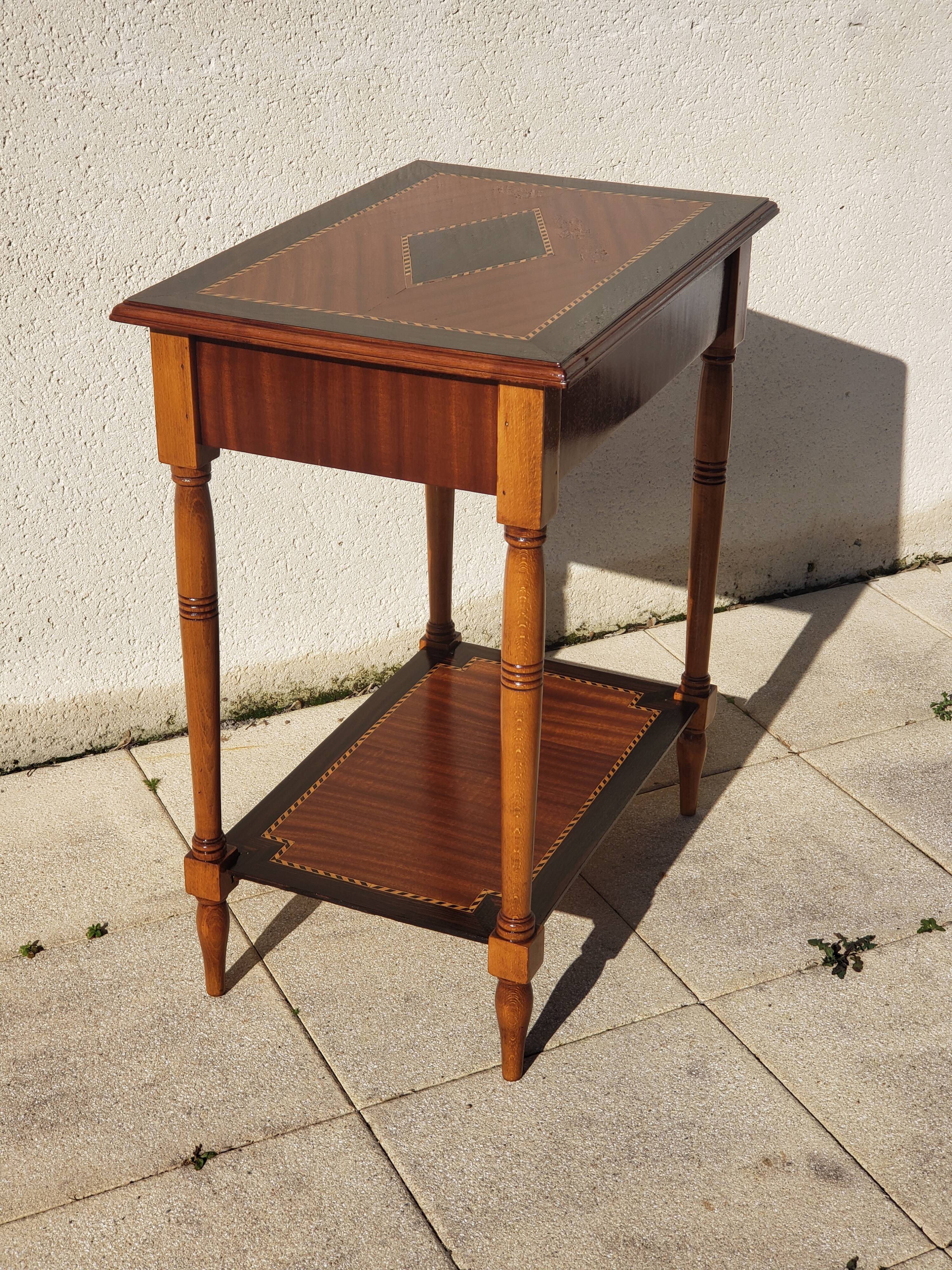 Table d'appoint ancienne console vintage antique marquetée