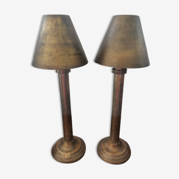 Candlestick with copper lampshade