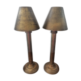 Candlestick with copper lampshade