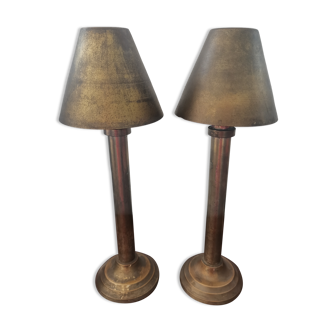 Candlestick with copper lampshade