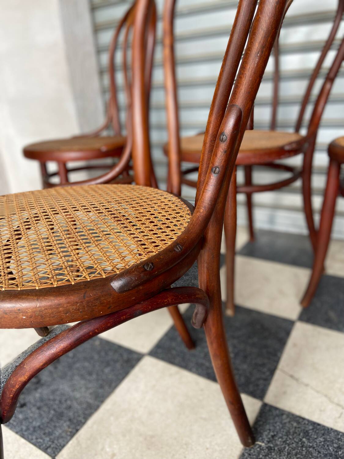Set of 7 Thonet bistro chairs