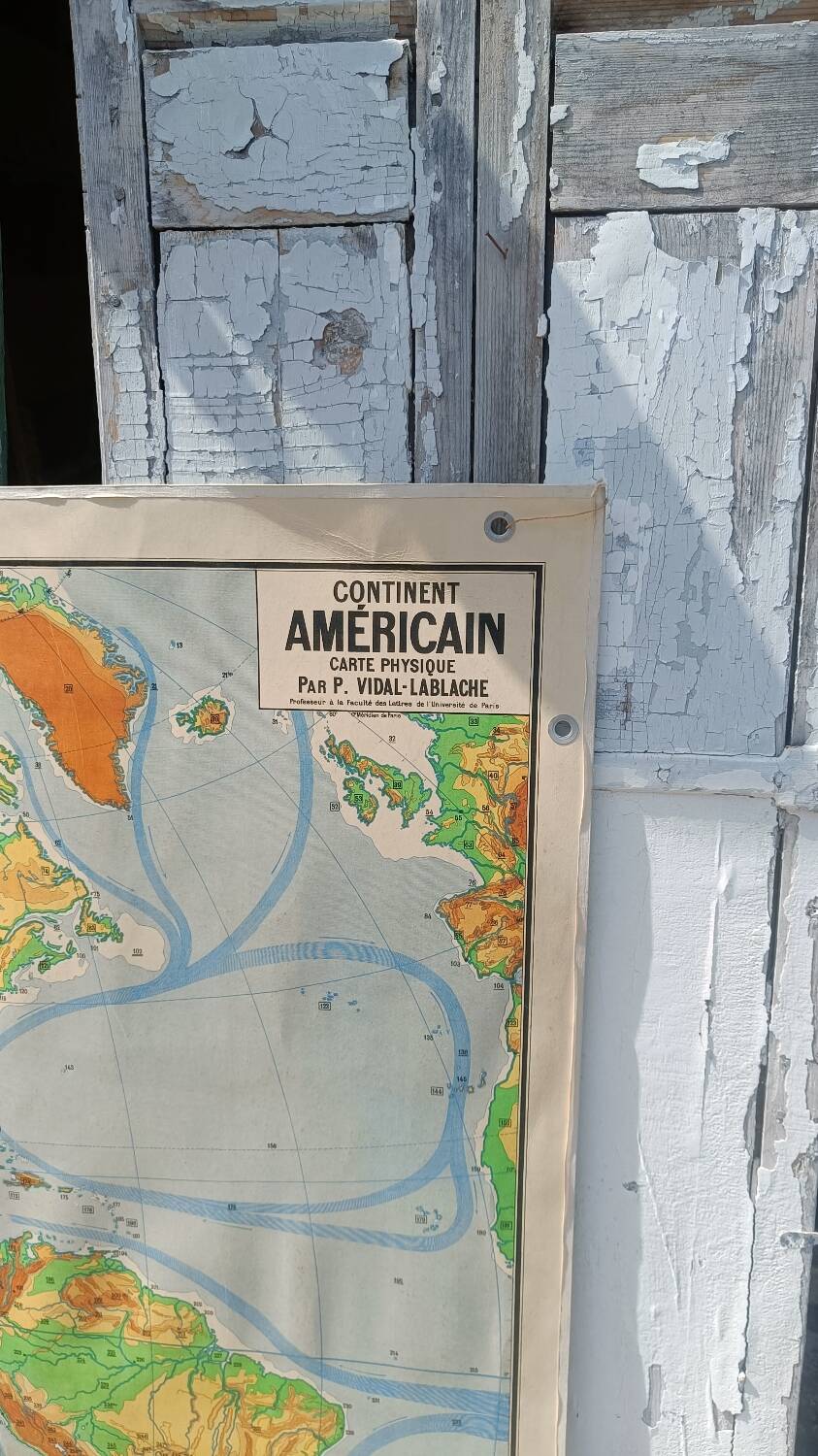 Map of the American continent Vidal-Lablache (1950s)