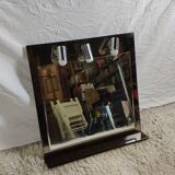 Vintage bathroom mirror with lighting 68x68cm