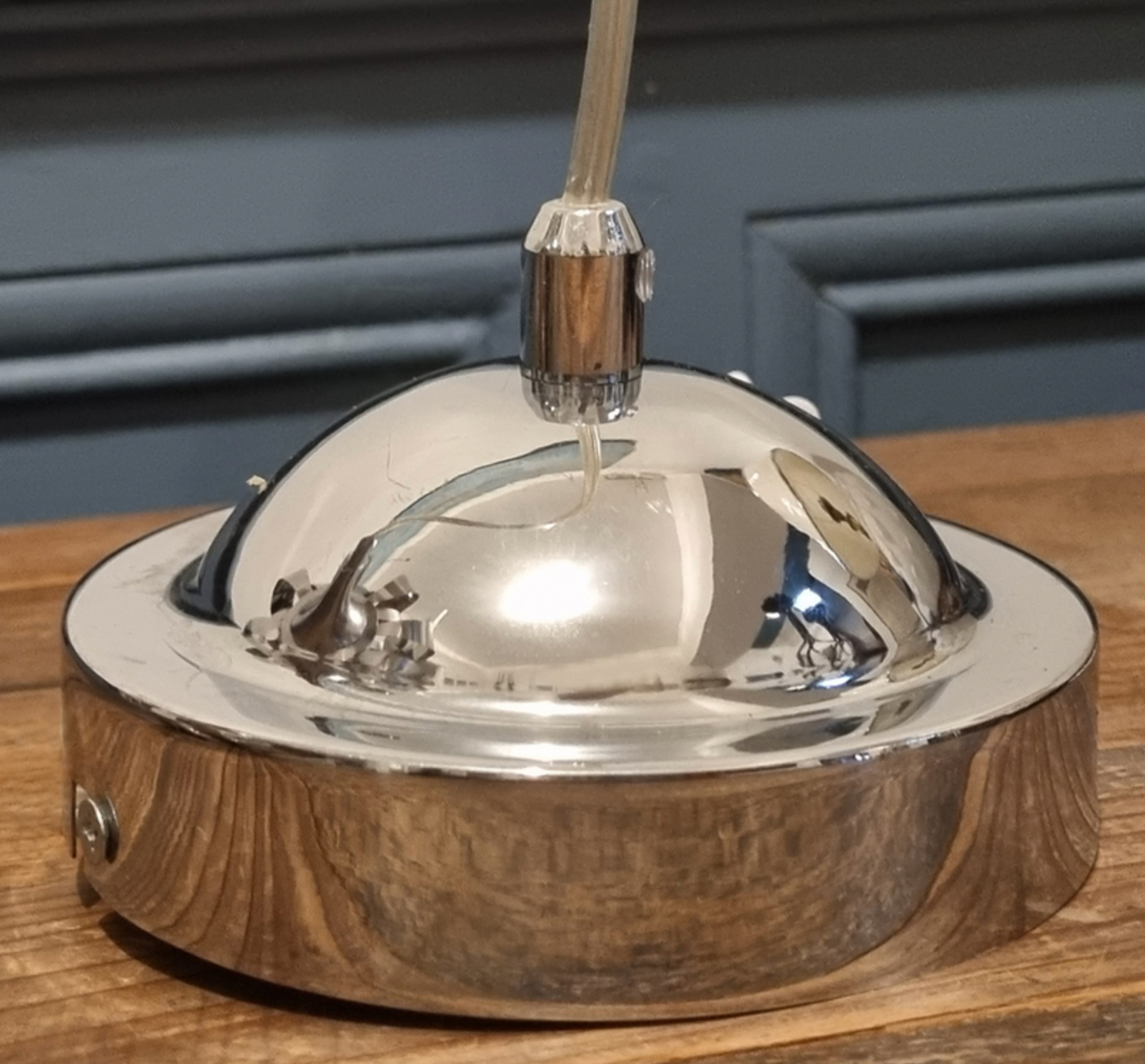 Space age suspension, sputnik, chrome metal, 80s