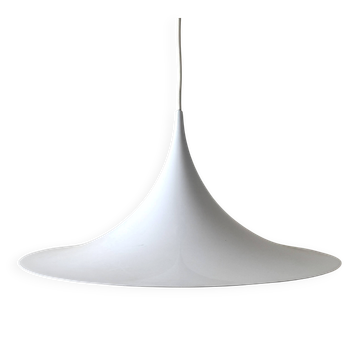 Large white metal tulip pendant light