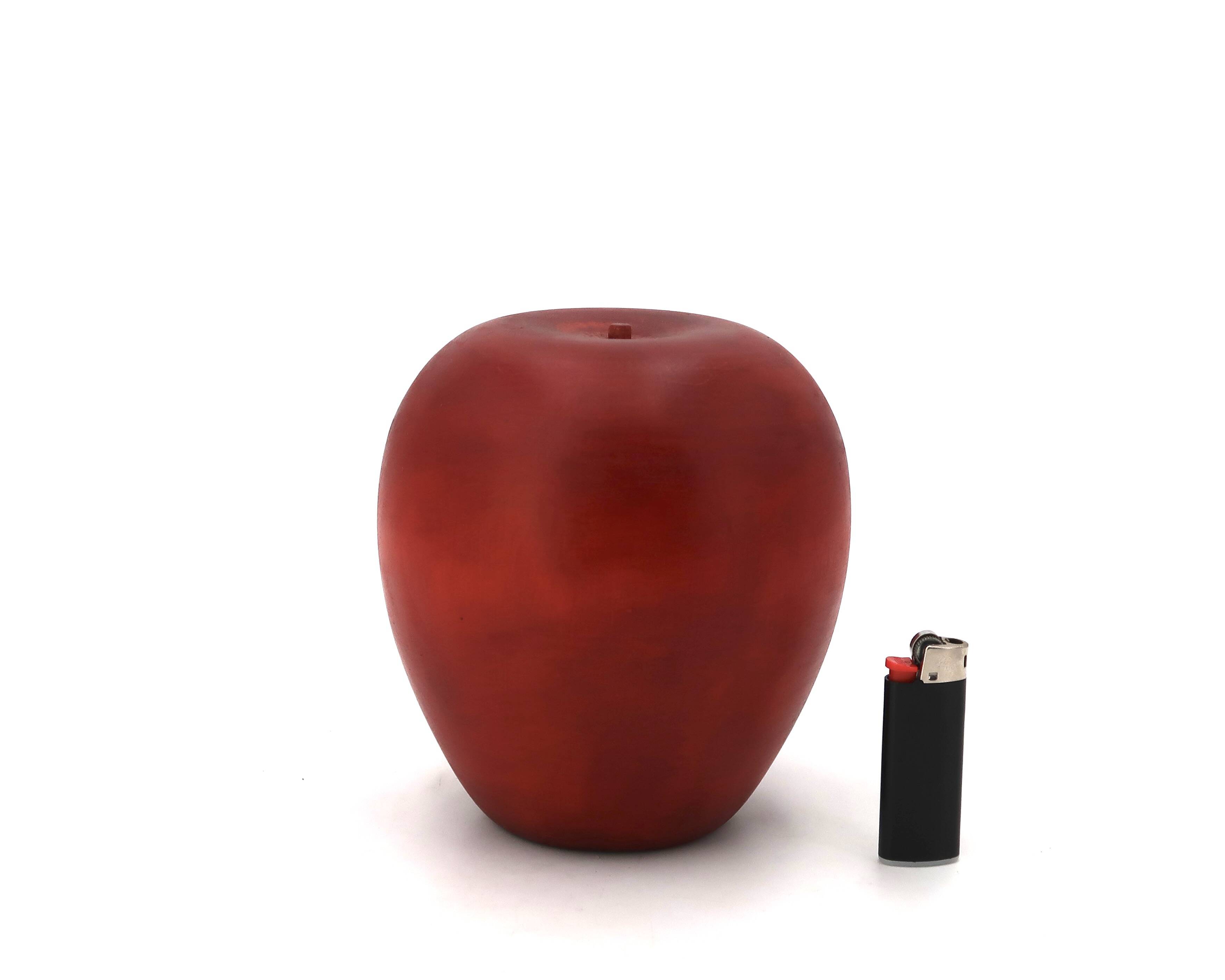 Sculpture of a giant red apple in wood, 1960s