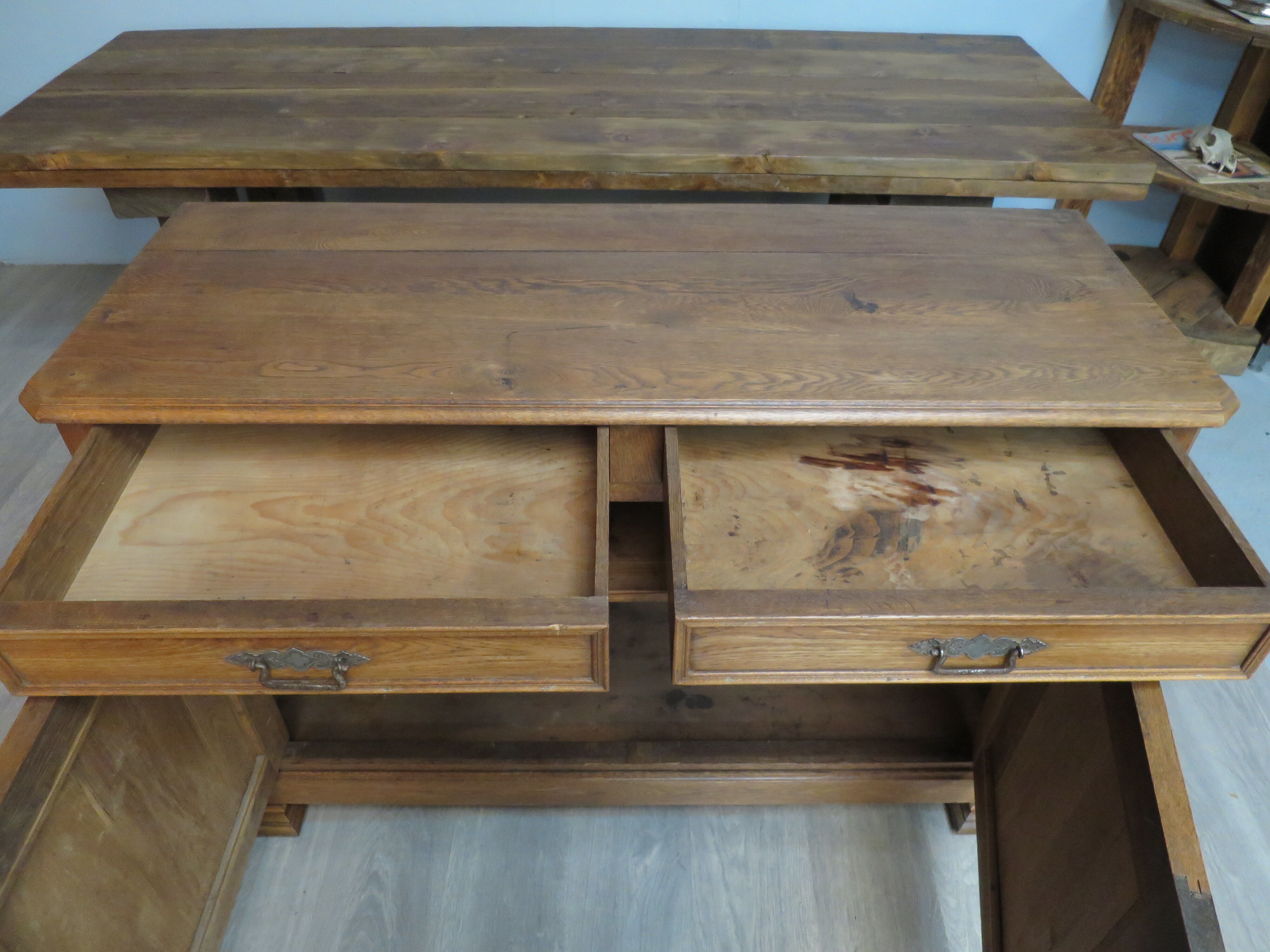 Vintage solid oak buffet