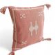 Coussin en lin marocain fait à la main, rose et crème, style mauresque, neuf