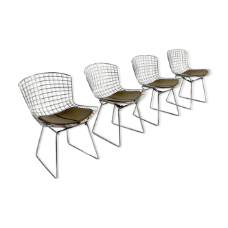 Set of 4 mid century side chairs by harry bertoia for knoll