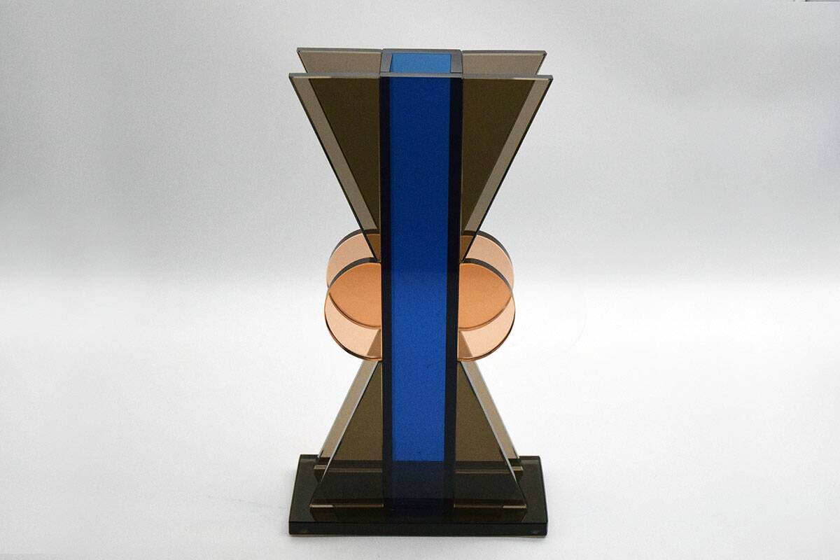 Vase en cristal Ettore Sottsass pour Fontana Arte 1970