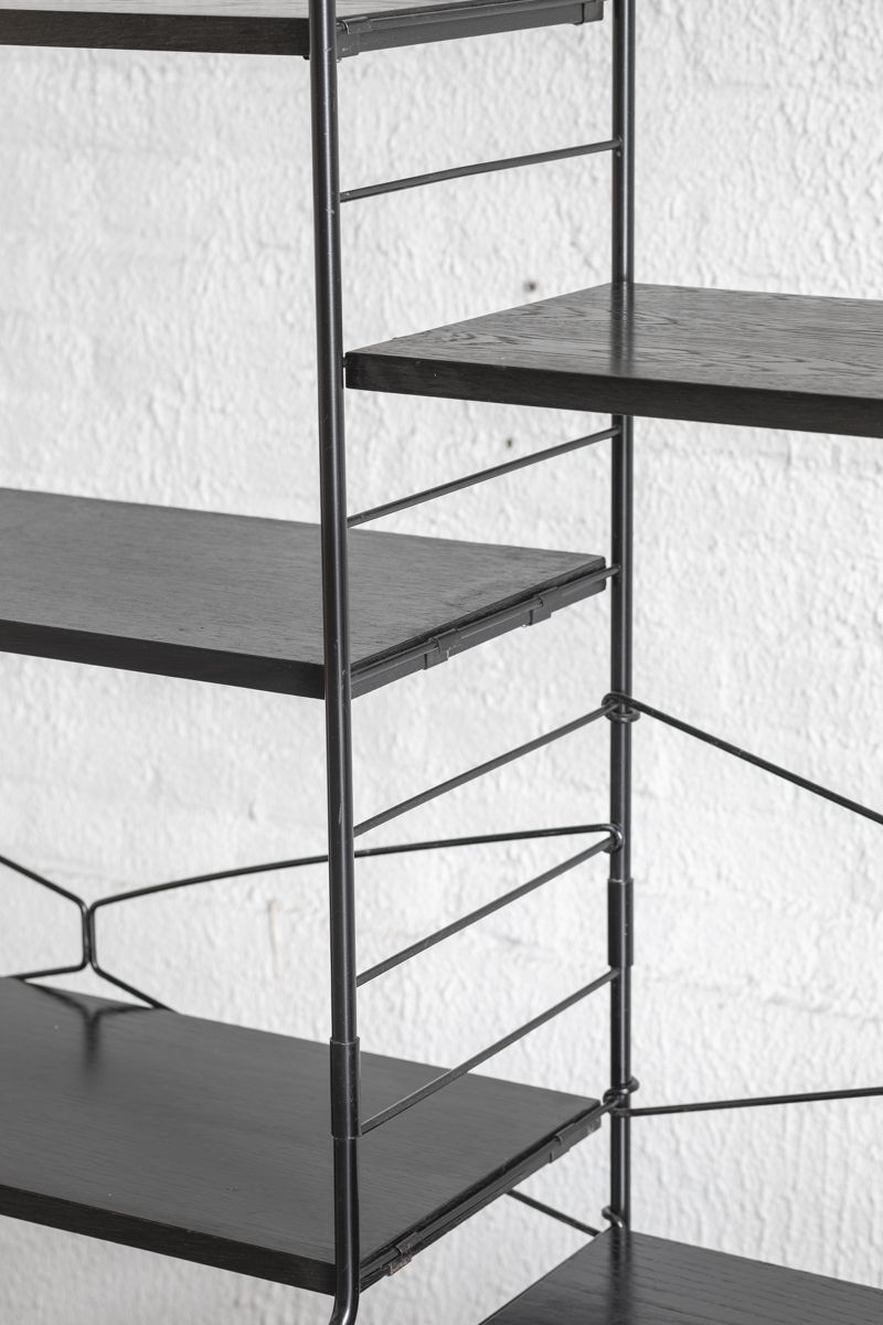 3-Bay shelving system in black by WHB, Germany, 1960’s