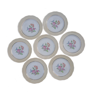 Set de 7 assiettes plates anciennes