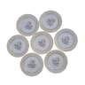 Set de 7 assiettes plates anciennes décor floral manufacture L'Amandinoise St Amand