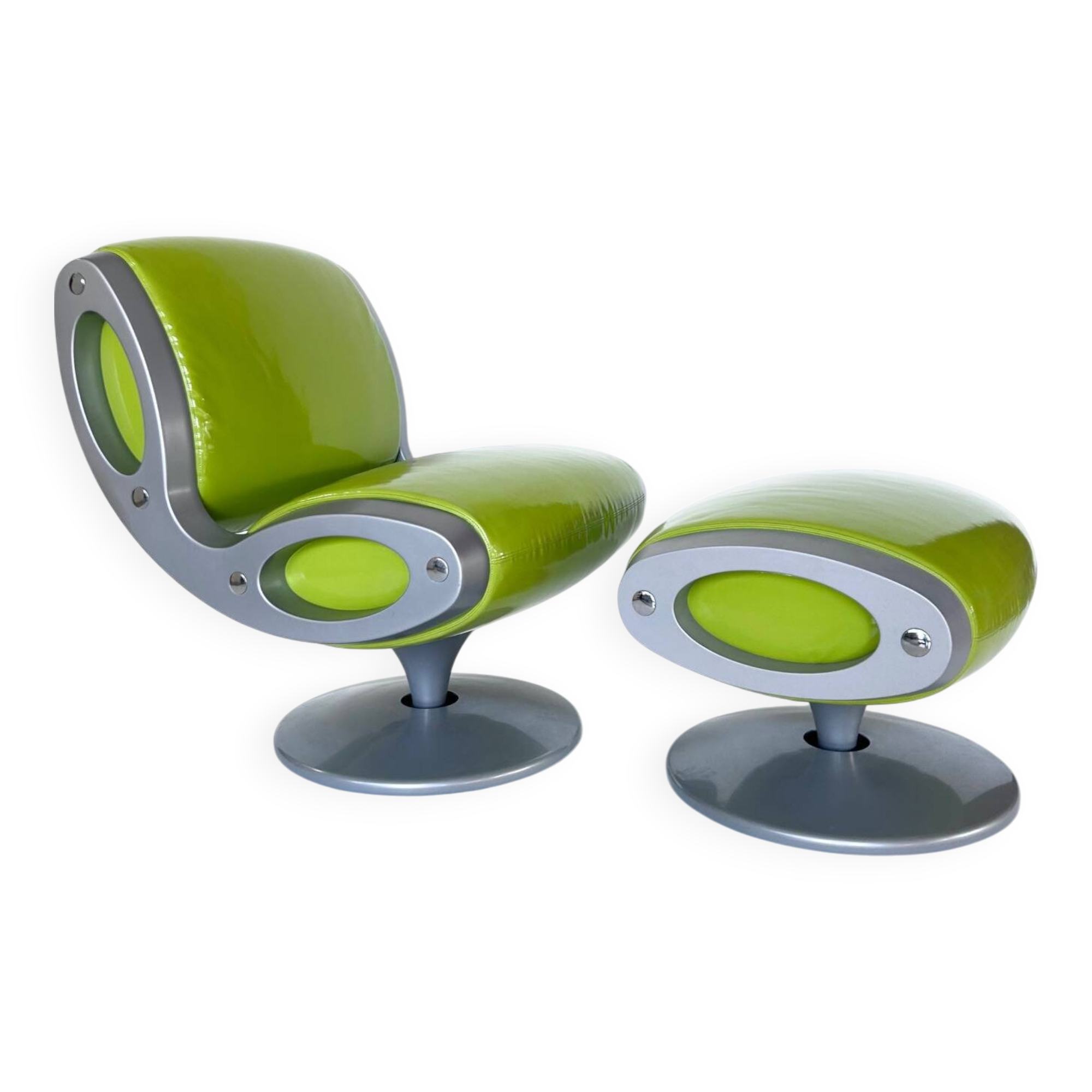 “Gluon” armchair and ottoman by Marc Newson, Moroso, 1993